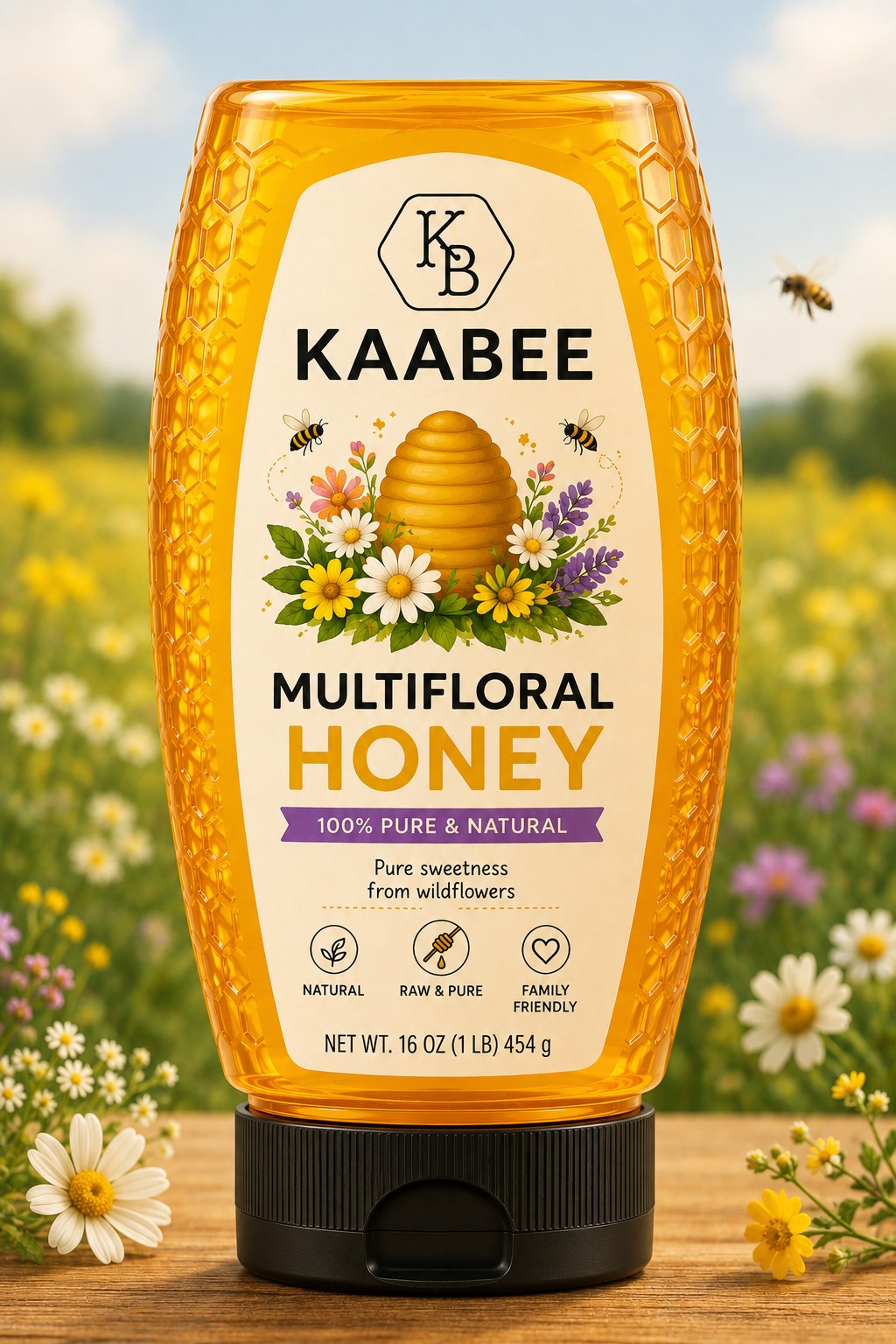 Miel de Abeja 100% Wildflower Honey Squeeze